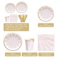 thumbnail image 2 of 8PCS Disposable 9 Inch Plates Pink Stripes Compostable Paper Tableware Set Ecological Degradable Dinnerware for Birthday Barbecues Camping Picnics Party, 2 of 8