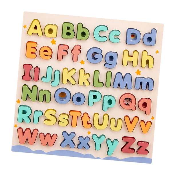 Wooden Educational Abc Puzzle Develops Motor Skill Learn Alphabet