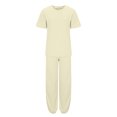 thumbnail image 4 of Qtocio Ensemble de Pyjama pour Femmes, Ensemble de Nuit Décontracté à Col Rond Uni, 4 of 5