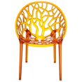 thumbnail image 2 of Compamia ISP052-TORA Chaise de Salle à Manger Moderne en Polycarbonate Cristal Orange Transparent - Lot de 2, 2 of 10