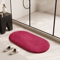 thumbnail image 4 of Maplenight Oval Bathroom Rugs Non Slip Washable 35x24in Soft Absorbent Bath Rugs Quick Dry Anti Mold Shower Rug for Bathroom Floor Tub and Shower Red, 4 of 6