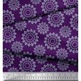 thumbnail image 3 of Soimoi Tissu Poly Georgette Violet Mandala & Imprimé Floral au Mètre 52 Pouces de Large, 3 of 3