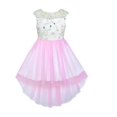 thumbnail image 1 of Flower Girls Dress Pink Hi-low Skirt Wedding Party 10 Years, 1 of 6