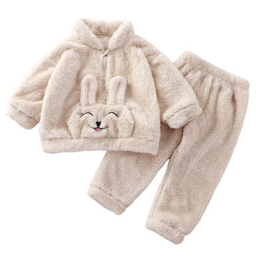 AJIWYH Clothes for Girls 10-12,Toddler Girls Winter Long Sleeve Cartoon Bear Panda Rabbit Prints Tops Pants 2PCS Outfits Clothes Set Cute Sweat Pants for Teen Girls White,3-4 Years