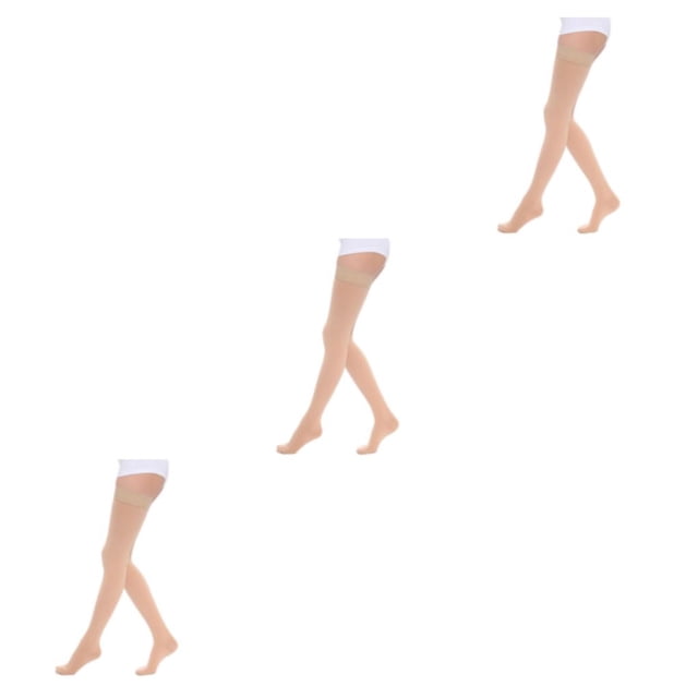 Baohd Soft And Stretchy Compression Stockings Fashionable And Comfortable Toe wrapping - skin XL 3Set