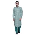 thumbnail image 2 of Atasi Printed Pathani Kurta With Salwar For Men Indian Summer Ethnic Set, 2 of 5