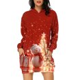 thumbnail image 2 of TIMIFIS Robe Décontractée Longue à Capuche pour Femmes Robe de Noël Moche Légère à Manches Longues avec Poche, 2 of 4