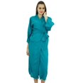 thumbnail image 2 of Bimba Women Long Solid Belt Robe Soft Modal Cotton Wrap Round Plain Bath Robe, 2 of 3
