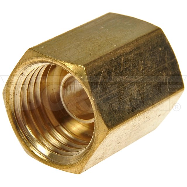 Dorman Écrou de Raccord de Tube 785-314D Solutions OE; Diamètre Extérieur 0,44 Pouce; Longueur 0,68 Pouce; Laiton; Lot de 2; Emballage à Clapet