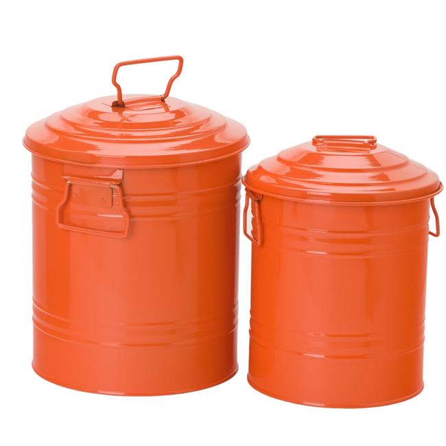 6515E TA S-2 2.5 gal Contenant de Rangement Émaillé Galvanisé, Mandarine