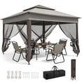 thumbnail image 1 of 11'x11' Pop Up Gazebo 2-Tier Soft Top Gazebo w/ Mesh Netting, Mixed Grey, 1 of 10