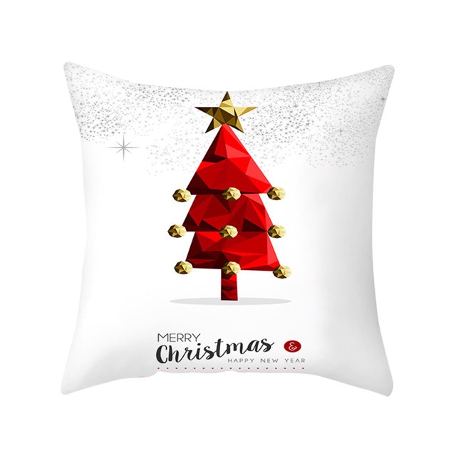 Agiferg Christmas New Pillowcase Rag Linen Pillowcase Back Cushion Cover