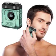 JASKFLY Washable Portable Shaver Punk Style Men's Electric Shaver Portable Mini Powerhouse All Over Washable Clean Shave,Electronics Gadgets|Plastic,B