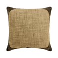 thumbnail image 1 of Decorative Brown 16"x16" (40x40 cm) Pillow Covers, Linen & Faux Leather Textured Fabric, Jute & Patchwork Throw Pillows For Sofa, Solid Pattern Modern Style - The George, 1 of 3