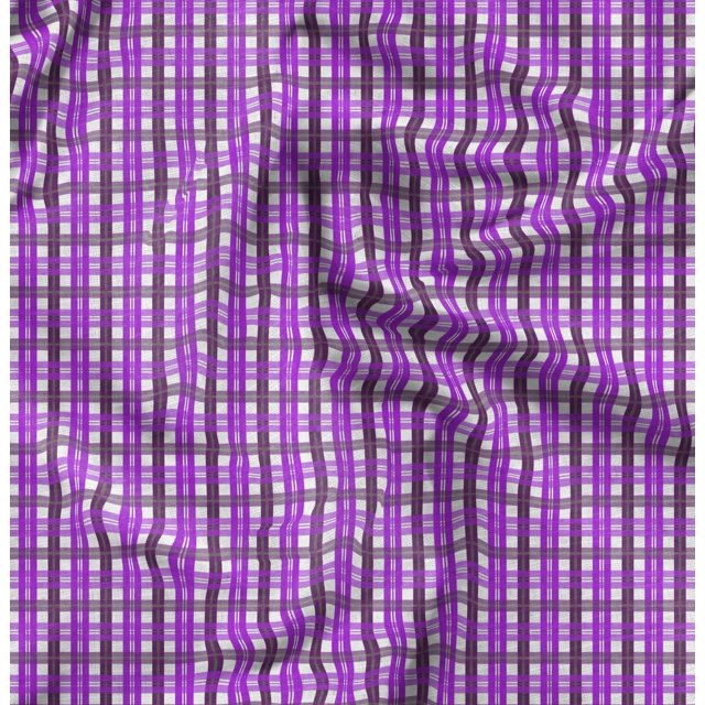 Soimoi Moss Georgette Fabric Gingham Check Print Fabric by Yard 42 Inch Wide