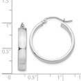 thumbnail image 4 of Boucles d'Oreilles Créoles Polies en Or Blanc 14K, 4 of 4