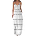 thumbnail image 2 of Pompotops Robes d'Été pour Femmes Décontractées Boho Imprimées à Bretelles Anneau Plage Longue Robe Maxi avec Poches, 2 of 5