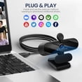 thumbnail image 4 of USB HD 1080P Video Webcam and Wide Angle Camera with Built-in Microphone and Rotatable Tripod,for Laptop Computer or Desktop PC,Great for Live Streaming.Calls.Video Conferencing(Black), 4 of 7