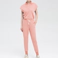 thumbnail image 1 of TIMIFIS Scrub for Women Set Jogger Pants Summer V-Neck Top and Drawstring Jogger Pants Stretch Nursing Uniform Scrub Set with Pockets pring/Summer, 1 of 7