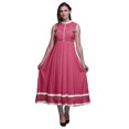 thumbnail image 1 of Bimba Robe Anarkali Rose d'Art et d'Artisanat pour Femmes, Kurti Imprimée Ethnique Indienne, Longue Kurta, Robe de Soirée, Moyen, 1 of 6