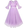 thumbnail image 1 of Girls Dress Lace Sequin V-neckline Pageant Wedding 7 Years, 1 of 8