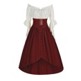 thumbnail image 1 of LOVZFMLL Costume Renaissance pour Femmes Robe Victorienne Médiévale Paysanne Manches à Volants Laçage Chemise Asymétrique Robe Maxi Tenue de Fête d'Halloween Cosplay, 1 of 4