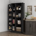 thumbnail image 2 of HOMCOM 70" Tall Kitchen Pantry Storage Cabinet with Door Shelves, Black, 2 of 10