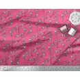 thumbnail image 2 of Soimoi Poly Georgette Fabric Leaves & Floral Block Print Fabric by The Yard 42 Inch Wide, 2 of 3