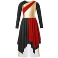 thumbnail image 3 of Zaldita Robe de Danse Liturgique Csaual pour Filles, Louange, Chorale d'Église, Robe Patchwork et Ensemble Pantalon à Jambe Grand, Tenue de Danse Rouge&Blanc 16, 3 of 5