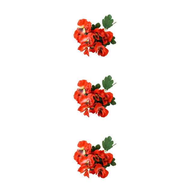 Decodeary Realistic Appearance Flower Decoration For Low Maintenance Garden Easy To Clean Cloth Decorations Fake Plants Flowers JH1241 Red 3Set