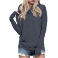 thumbnail image 1 of Timegard Womens Hoodies Plus Size Long Sleeve Thumb Hole Pullover Fall Casual Solid Color Comfy Tops, 1 of 5