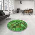 thumbnail image 4 of Ahgly Company Tapis d'Intérieur Lavable en Machine Carré Vert Algue Transitionnel, 7 Pieds Carré, 4 of 7