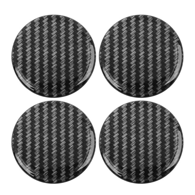 Unique Bargains Carbon Fiber Style Car Emblem Wheel Rim Center Hub Cap Sticker Clear Resin 4pcs