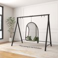thumbnail image 4 of Gymax Metal Porch Swing Stand Heavy Duty Hanging Swing Frame w/ 4 Hanging Rings, 4 of 10