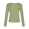 thumbnail image 5 of Qertyioot Mode Femmes Col Coloré Manches Longues Tricot T-Shirt Blouse Slim Tops, 5 of 5