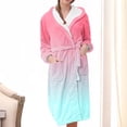 thumbnail image 2 of Meichang Women's Plush Fleece Robe Gradient Long Sleeve Shawl Collar Winter Bathrobe Mid Length Soft Fuzzy Fluffy Robe with Belt Loungewear, 2 of 4