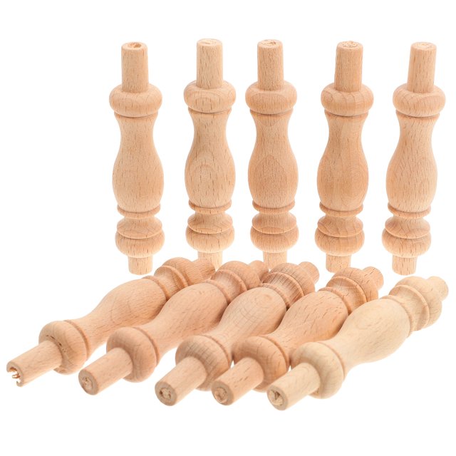 SWETRACE 10Pcs Wood Spindles for Deck Railing and Stair Balusters Indoor Use 3.34X0.71X0.71In