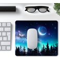 thumbnail image 4 of Space Galaxy Mouse Pad Tree Forest Moon Gaming Mousepad Non Slip Rubber Base Square Small Mouse Pads for Desk Wireless Mouse Computer Laptop Mouse Mat Desk Accessories Office Decor - Blue Black, 4 of 5