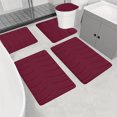 thumbnail image 4 of Fridja Bathroom Rugs 5 Piece - Absorbent Memory Foam Bath Mat for Bathroom, Non-Slip, Machine Washable, Dries Quickly, Bathroom Mat Set Red, 4 of 5