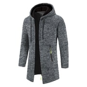 SHIXIAOO Male Winter Fashion Sweater Jacket Long Sleeve Thick High Neck Soild Color Check Sweater Cardigan Jacket Mens Large Coat Mens Winter Jackets Mens Wool Long Coat Mens Coats Winter Long Trench