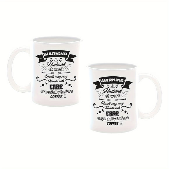 1pc, Gifts For Couple, Funny Husband At Work Coffee Mug, Gifts For Hubby, Gifts For Birthday Anniversary, Novelty Coffee Mug For Husband, 11oz Mug