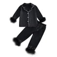 thumbnail image 1 of TIWEKE Little/Big Girls Satin Pajamas Summer Short Sleeve Button Down Silk PJS 2PCS Sleepwear Set,Size 8-9 Years, 1 of 4