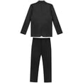thumbnail image 3 of Jelory Mens 2 Piece Suit Formal Business Slim Fit Suits One Button Solid Blazer Jacket with Trousers Black M, 3 of 7