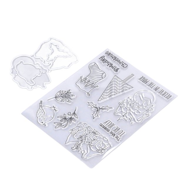 DIY Tampons Transparents, Largement Utilisé des Étapes Simples de Style de Noël Réutilisables Transparent pour les Cartes