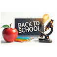 thumbnail image 1 of Back to School Themed Banner with Apple Pencils Microscope and Light Bulb Elements Background Party Decorations for School Events Classroom Decor Photo Backdrop, 1 of 4