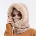 thumbnail image 5 of Women Winter Outdoor Riding Headgear Cold-Proof Ski Cap Warm Bib Face Mask Integrated Cold-Proof Hood Hat, 5 of 5