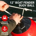 thumbnail image 2 of Seamax Bouées d'Amarrage de Bateau Rondes à Ancre, 12 Pouces x 15 Pouces, Vinyle de Qualité Marine Robuste, Bouées d'Amarrage de Bateau Rouges, Balles Gonflables Rondes pour Accoster/pêcher/crabe/etc...., 2 of 8
