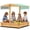 Light Brown, Green, variant on Outsunny Wooden Sandbox with Cover, Adjustable Canopy, Dark Brown