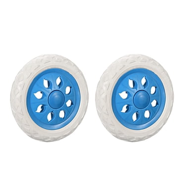 Unique Bargains Shopping Cart Wheels Trolley Caster 6.5' Dia Rubber Foaming Light Blue 2pcs