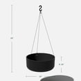 thumbnail image 3 of Veradek Pure Series Hanging Kona Bowl 14" Planter Black, 3 of 7